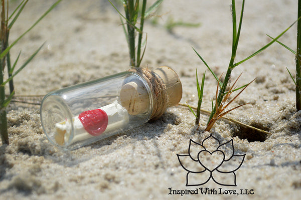 Personalized Calligraphy Message In A Mini Bottle (With Mini Crystal Stone) - Inspired With Love - 6