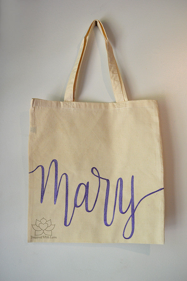 Cotton Canvas Tote Embroidery Name