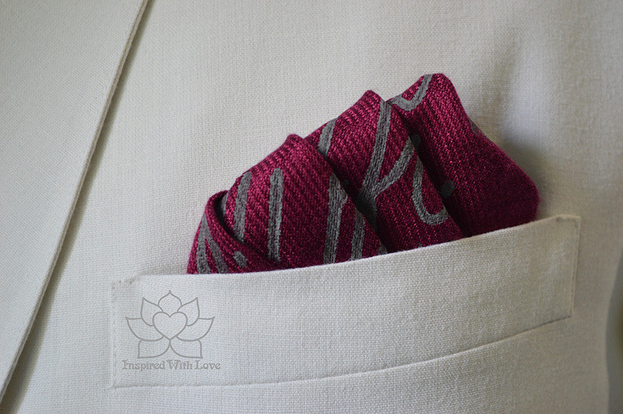 Custom Personalized Message Script Pocket Squares - Inspired With Love