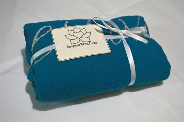 Custom Message 100% Cotton Gauze Teal Shawl (Made to Order)