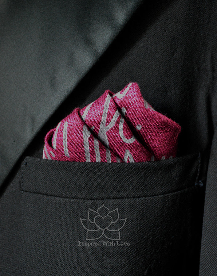 Custom Personalized Message Script Pocket Square - Inspired With Love