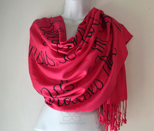 Custom Christian Bible Scripture Verse Script Scarf - Luke 1:45 & Proverbs 31:28 Blessed is she who has believed shawl - Inspired With Love