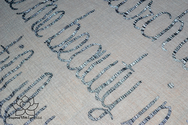 Custom Message 100% Cotton Gauze Ash Gray Script Shawl (Made to Order)