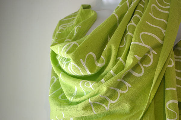 Custom Message 100% Cotton Gauze Lime Green Shawl (Made to Order)