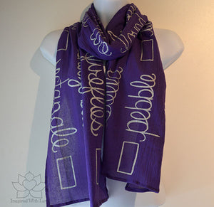 Custom Message 100% Cotton Gauze Purple Shawl (Made to Order)