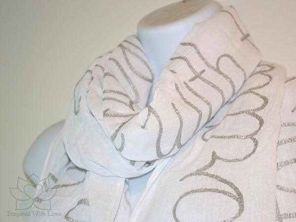 custom message cotton gauze white scarf - Inspired With Love - Cotton Anniversary, Gifts for her, Gifts for mom, Bridesmaid Proposal