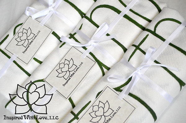 Personalized Hand-painted Pashmina Script White Scarf (Viscose/Acrylic blend) - Made to Order - Inspired With Love - 13