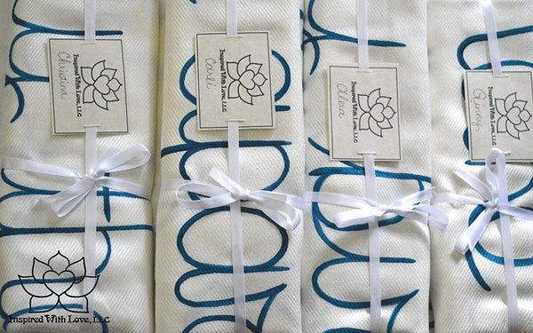Personalized Hand-painted Pashmina Script White Scarf (Viscose/Acrylic blend) - Made to Order - Inspired With Love - 16