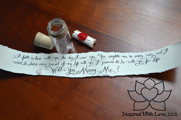 Personalized Calligraphy Message In A Mini Bottle (With Mini Crystal Stone) - Inspired With Love - 9