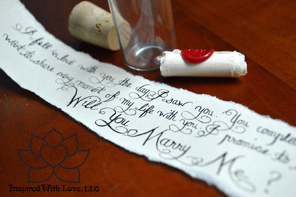 Personalized Calligraphy Message In A Mini Bottle (With Mini Crystal Stone) - Inspired With Love - 8