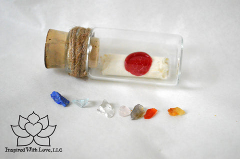 Personalized Calligraphy Message In A Mini Bottle (With Mini Crystal Stone) - Inspired With Love - 1