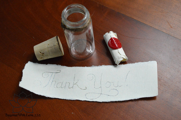 Personalized Calligraphy Message In A Mini Bottle (With Mini Crystal Stone) - Inspired With Love - 11