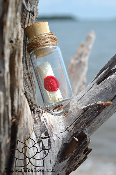 Personalized Calligraphy Message In A Mini Bottle (With Mini Crystal Stone) - Inspired With Love - 2