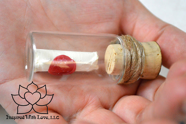 Personalized Calligraphy Message In A Mini Bottle (With Mini Crystal Stone) - Inspired With Love - 4
