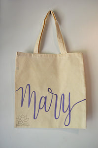 Personalized name cotton tote bag - Inspired With Love - Bridesmaid gift, Wedding favor, Gift for her