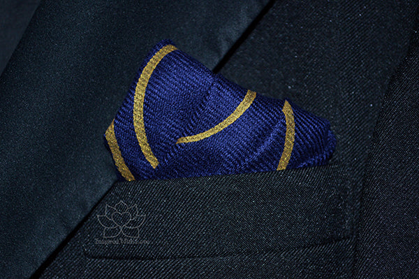Custom Hand-painted Script Navy Pocket Square - Made to Order