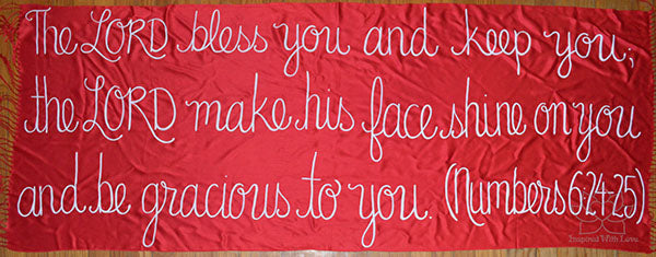 Custom Numbers 6:24-25 The LORD bless you and keep you shawl - Inspired With Love
