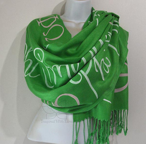 Custom Phi Phi Omega PPO Sorority Scarf - Made To Order - Inspired With Love