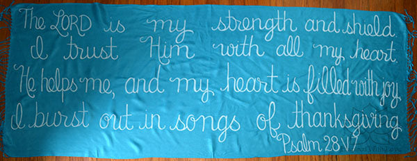 Custom Psalm 28:7 The LORD is my strength and shield shawl - Inspired With Love