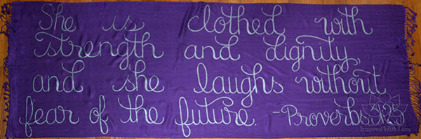 Custom Proverbs 31:25 She is clothed with strength and dignity shawl - Inspired With Love