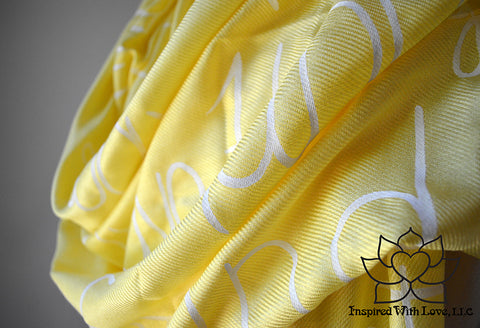 Custom Message Quote Script Yellow Scarf, Bridesmaid Proposal, Wedding Gifts, Gift for mom, Friendship Scarf - Inspired With Love